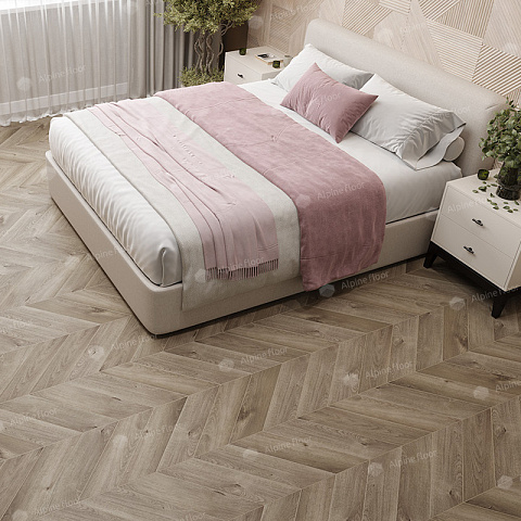 Кварцвиниловая плитка Alpine Floor Альпийский шеврон (Chevron Alpine) ECO 18-3 Дуб Натуральный Отбеленный